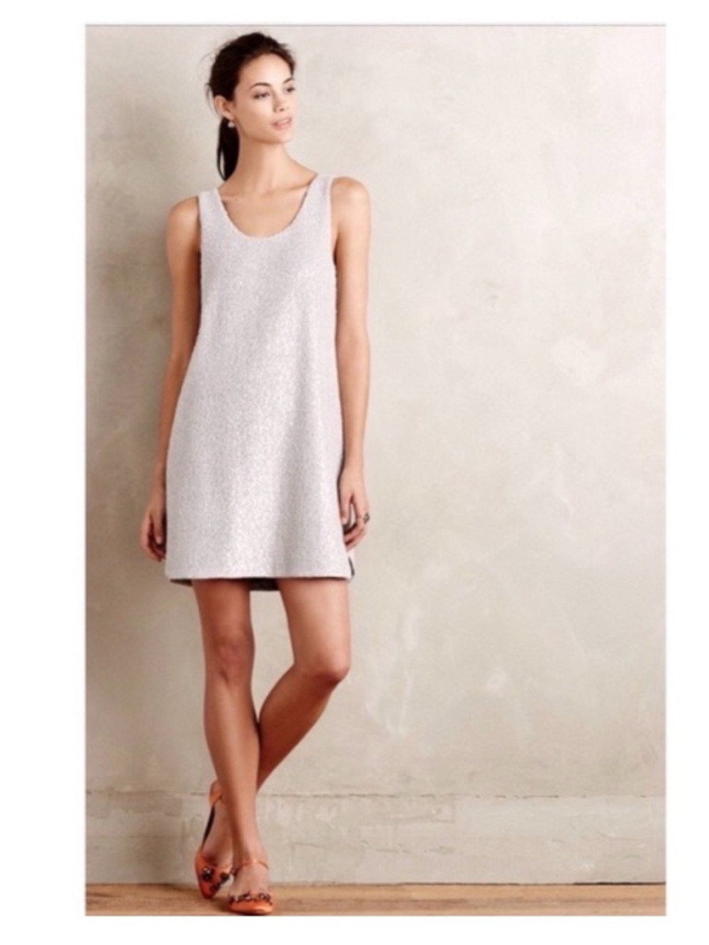 NWT Anthropologie HD in Paris Silver Sparkly Body Con Dress size XS Petite